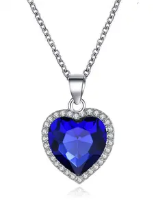 Titanic Crystal Gem Heart Necklace, Classic Ocean Heart Design, Elegant Jewelry for Women, Perfect Gift Idea, Stylish Accessory, Heart Shaped Pendant