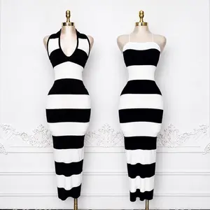 Striped long dresses