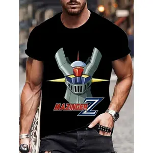 Monawear Unisex 3D Printed Mazinger Z Graphic T-Shirt - Retro Anime Design, Breathable Round Neck Casual Summer Tee for Men & Women, Machine Washable, Streetwear Fashion, Playful Style, Soft Material, Streetwear Lovers
