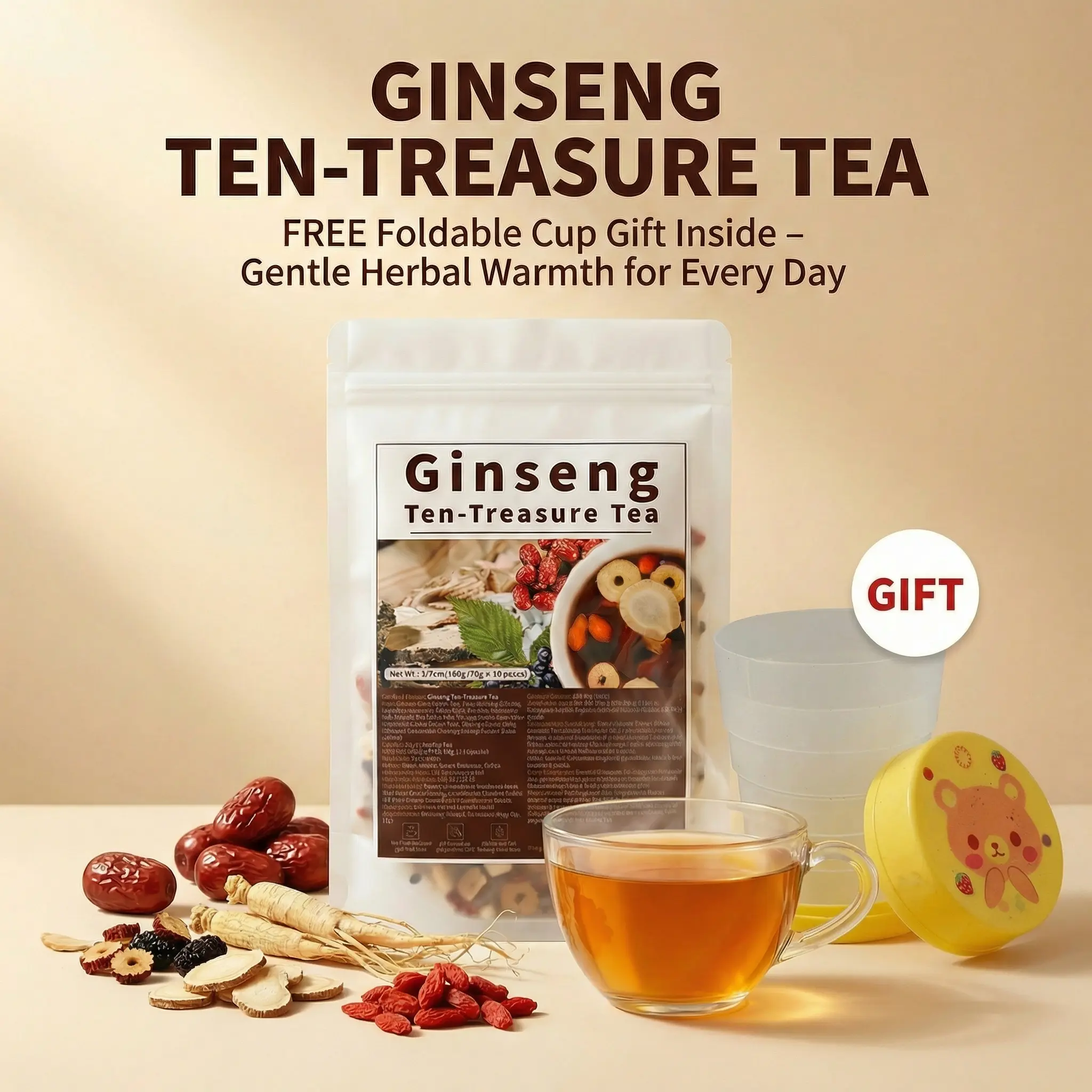 Ginseng Ten-Treasure Flavored Herbal Tea Selected Premium Natural ...