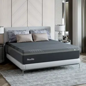 Novilla AiryFlow Memory Foam Mattress- Cool Night & Spinal Alignment, Pressure Relief & Motion Isolation, Green Tea-Infused, CertiPUR-US Certified, Medium Firm