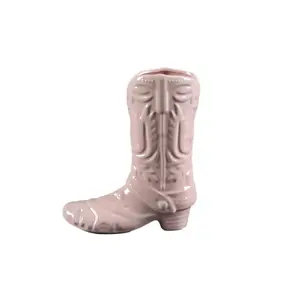 Ceramic Cow Girl Boot Vase, Decorative Flower Holder, Unique Home Decoration, Perfect Gift Idea, Stylish and Functional
