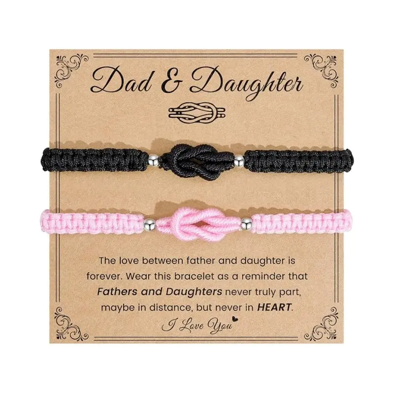 Pinky Promise Knot Couples Bracelets Anniversary Christmas Valentines I Love You Gifts for Boyfriend Girlfriend Women Men