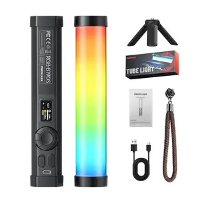 PHOTOOLEX B190S RGB Tube Light, Mini LED Video Wand, 2600mAh Rechargeable, 2500–9900K Dimmable, 360° Full Color, CRI 96+, Magnetic & Tripod Mount, App Control, Holiday, Party & Travel Ambience, Streaming & Creators, Perfect Gift for Photographers