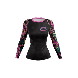 Hot Tight Jiu Jitsu Rashguard MMA T-shirt +Pant Women 4PCS/Set Gym Fight Grappling Bjj Boxing Sport Muay Thai Shorts Jerseys