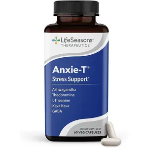 Anxie-T - Stress Relief Supplement - Supports Mood & Mental Focus - Feel Calm and Relaxed - Eases Tension & Nervousness - Ashwagandha, Kava Kava, GABA & L-Theanine - 60 Capsules