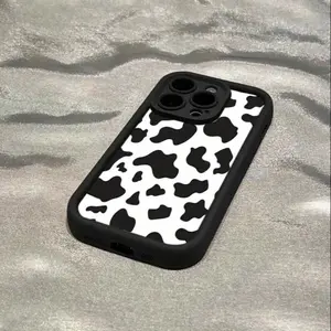 Cow Print Phone Case, Decorative Phone Protector Cover, Phone Accessories Compatible with iPhone 15 Pro Max 14 13 12 11 XR XS Max, Casing