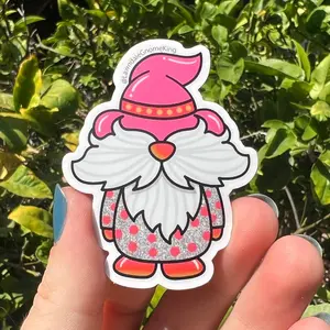 Stubby Pink Glitter Gnomie