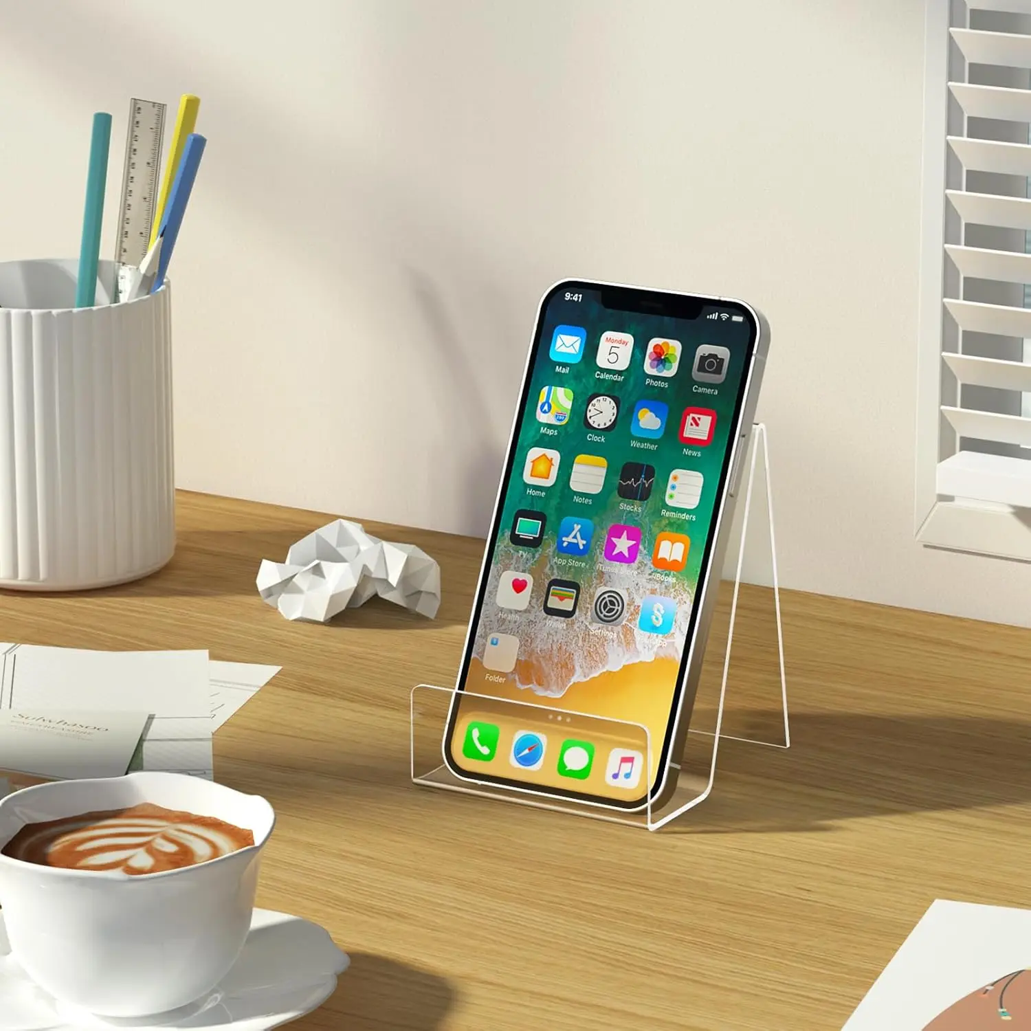 New Deal - 6 Pack Acrylic Book Stand Clear Easel for Display Album CD Magazine Postcard Picture Plate Artworks Phone Tablet Stable Strong Smooth Corners Multi Function Decor Decor Frames