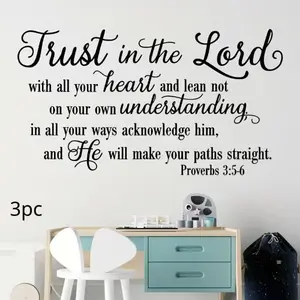 3-Piece Inspirational Wall Stickers Set, Removable Self-Adhesive Decorative Decals for Bedroom Living Room Hallway Porch Home Decoration, Decoration Items