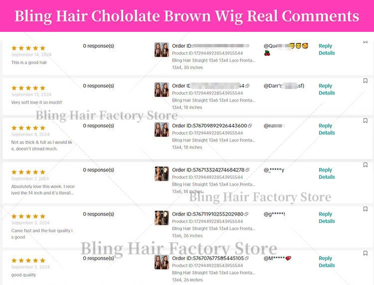 Bling Hair Body Wave Chocolate Brown 13x4 Lace Front WIgs 13x6 HD Transparent Lace Human Hair Wigs Preplucked Color #4 Frontal Wigs On Sale For Women TikTokShopBlackFriday