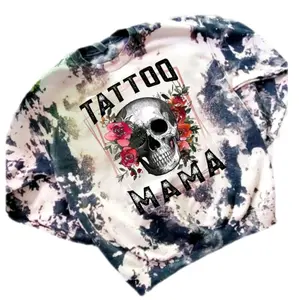 Tattoo Mama Acid Washed Sublimation Bleached Sweatshirt Pullover Soft Crewneck