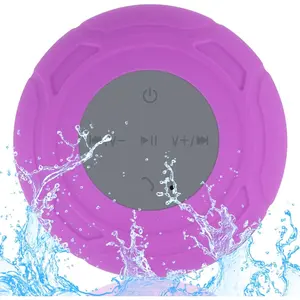 Shower Speaker Portable Water-Resistant Speaker Suction Cup,Built-in Mic Gifts for  Speakerphone Bathroom Kitchen - Purple