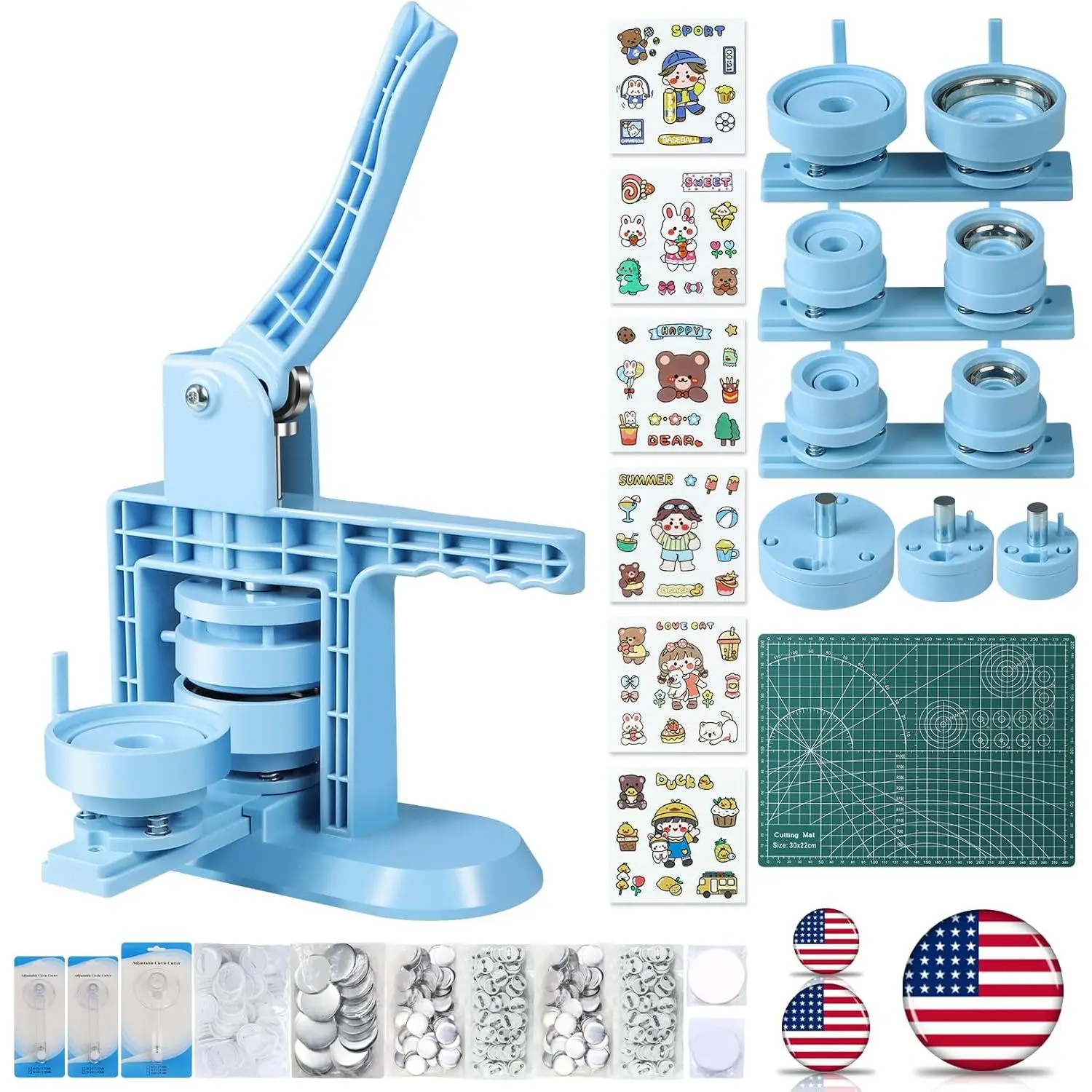 Blue 1+1.25+2.25 inch (300 sets)