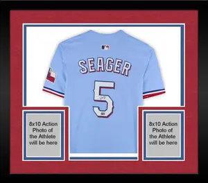 Framed Corey Seager Texas Rangers Autographed Light Blue Nike Replica Jersey - Fanatics Authentic Certified