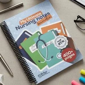 Nursing School RN Handwritten Notes Bundle - 400+ Page Concise Comprehensive Notebook Set, Designed for Nursing Student Exam Success