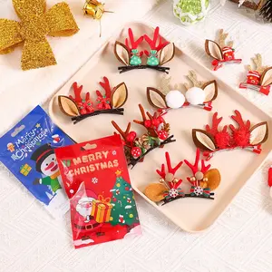Christmas Hair Clip for Girls Reindeer Antler Design Festive Headband Winter Accessory Kids Barrette Holiday Decoration