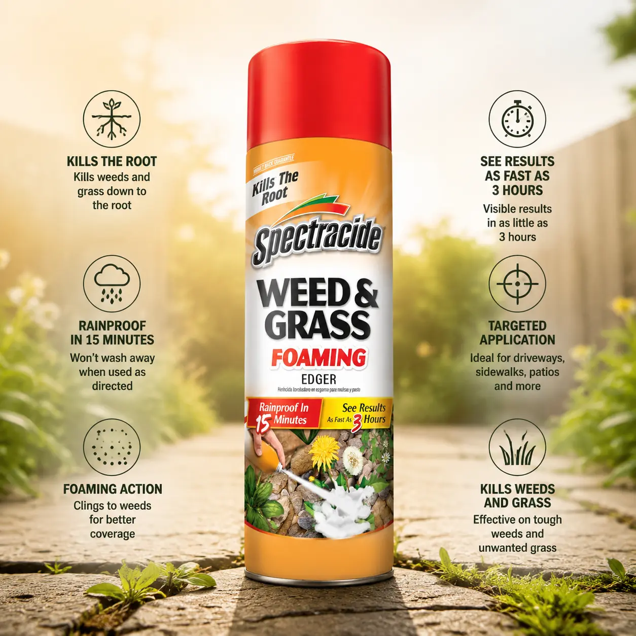 Spectracide Weed & Grass Foaming Edger (17 oz), 1 Count German Cockroach Gel Bait Insecticide, Spray, Outdoor