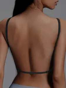 Women's Simple Push Up Backless Bra Comfortable Seamless Padded Bralette for Daily Wear with Backless Design and Padded Support