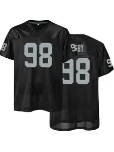 Boyfriend Style Men's Football Jersey - Vibrant V-Neck Polyester Top with Letter and Number Embroidery, Breathable, Short Sleeve, Loose Fit for Casual & Sportswear, Perfect for Teams and Four Seasons Wear, Stylish Jersey, Jersey Shirts