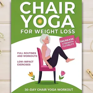Basic Yoga Tutorial Book, Shaping Fat Burning, Best Choice for Yoga Beginners, Detailed Text Instructions, Easy Understanding, Chair Yoga, No Pen Included