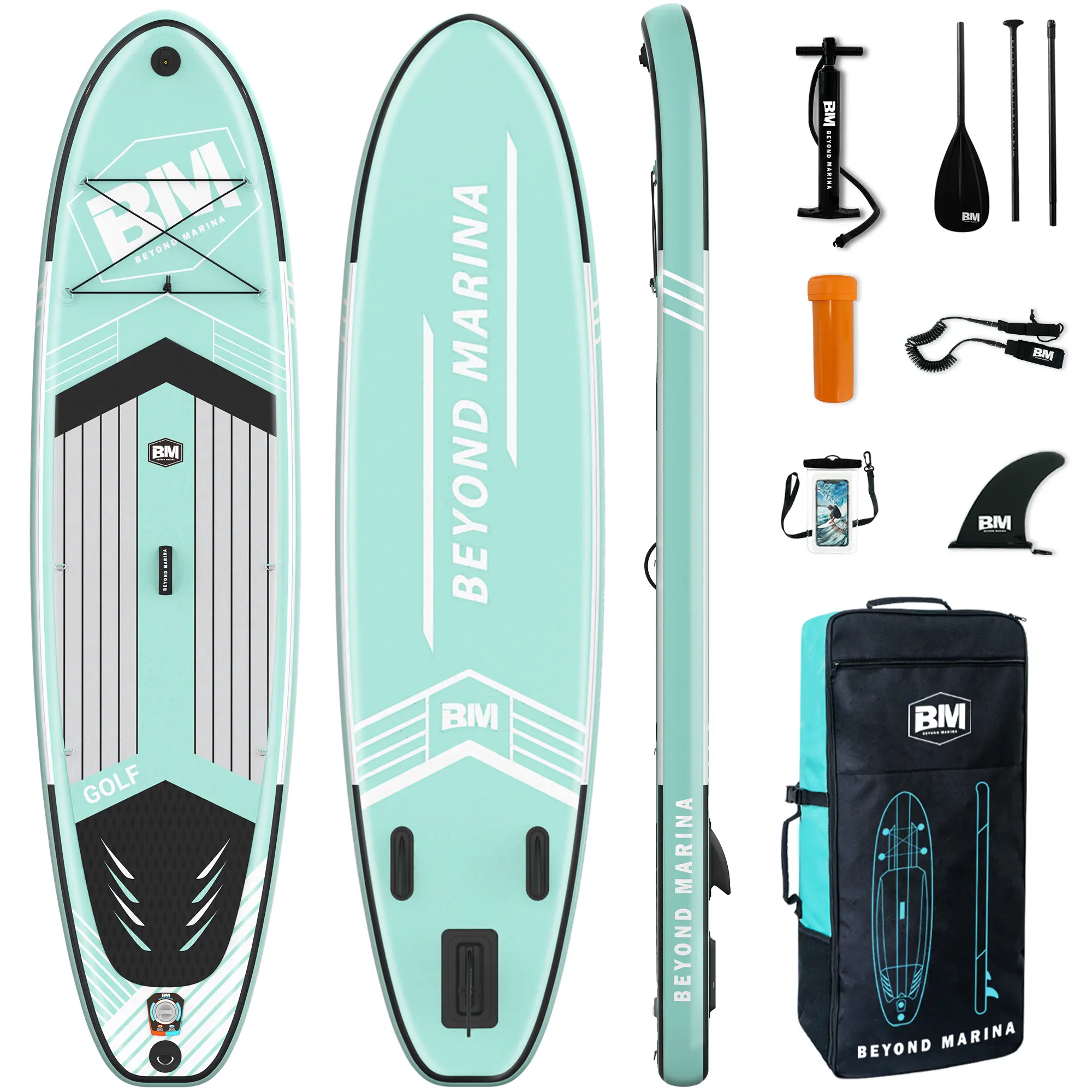 BEYOND MARINA 10'6"×32" Inflatable Paddle Board for Adults, 400 lb Capacity Wide Stable SUP with Pet-Friendly Non-Slip Deck, Camera Mount, Complete Kit Including Paddle, Pump & Backpack