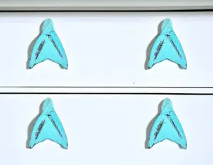 360 stand Distressed Aqua Metal Drawer Pull Knobs - Set of 6, Hand-Painted, Triangular Door Hardware Pulls