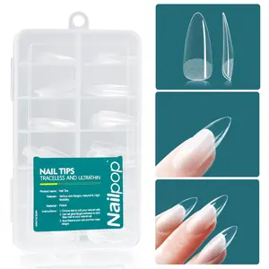 120PCS Soft Gel Nail Tips Almond Square Oval Clear Matte Full Coverage Acrylic Press-On Extensions for Salon Professional Use