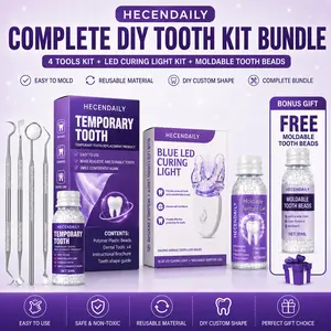 Moldable Temporary Tooth Repair Kit with Dental Tools & DIY Filling Beads, Customizable Fake Teeth for Gap Coverage, Costume Cosplay & Daily Oral Care Smile Enhancement, Clean, Resin