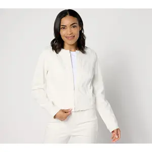Isaac Mizrahi Live! True Denim Crop Jacket w/ Braided Detail
