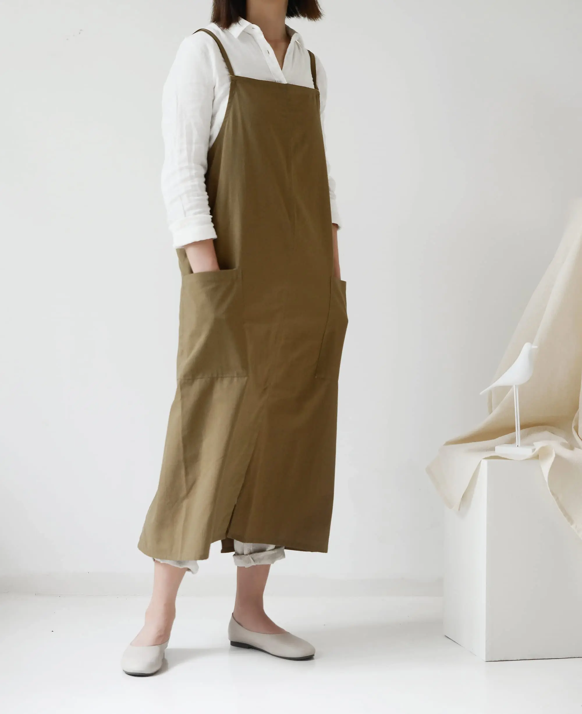 The 'Atelier' Oversized Cotton Apron Dress