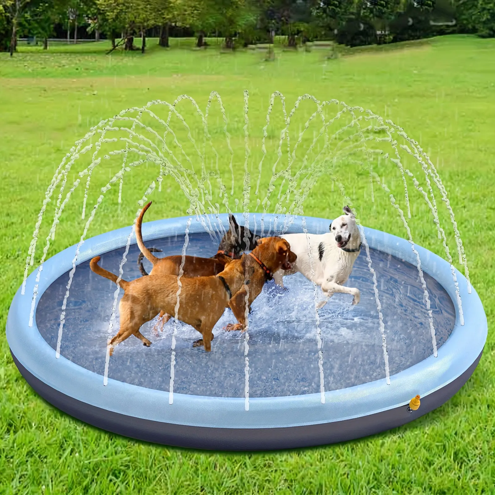 Large Dog Splash Pad - Heavy-Duty Non-Slip Nylon Sprinkler Pool, Safe Summer Water Play Mat for Outdoor Backyard Pet Fun, Safety, Outdoor Backyard Fun tiktokshopbacktoschool