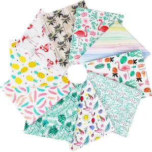 Newbrothread&Craftido 100% Cotton Quilting Fabric Bundles 10pcs Fat Quarters 18"x21" Medium Weight 5.2 oz for Quilting Sewing Patchwork Home Textile Tropical Flamingo Mothersdaygift summervibes
