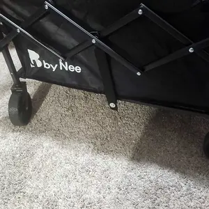 Heavy-Duty Foldable Utility Wagon with 360° Wheels & Adjustable Handle 450LBS Capacity Portable Cart for Groceries Camping Beach Folding Trolley