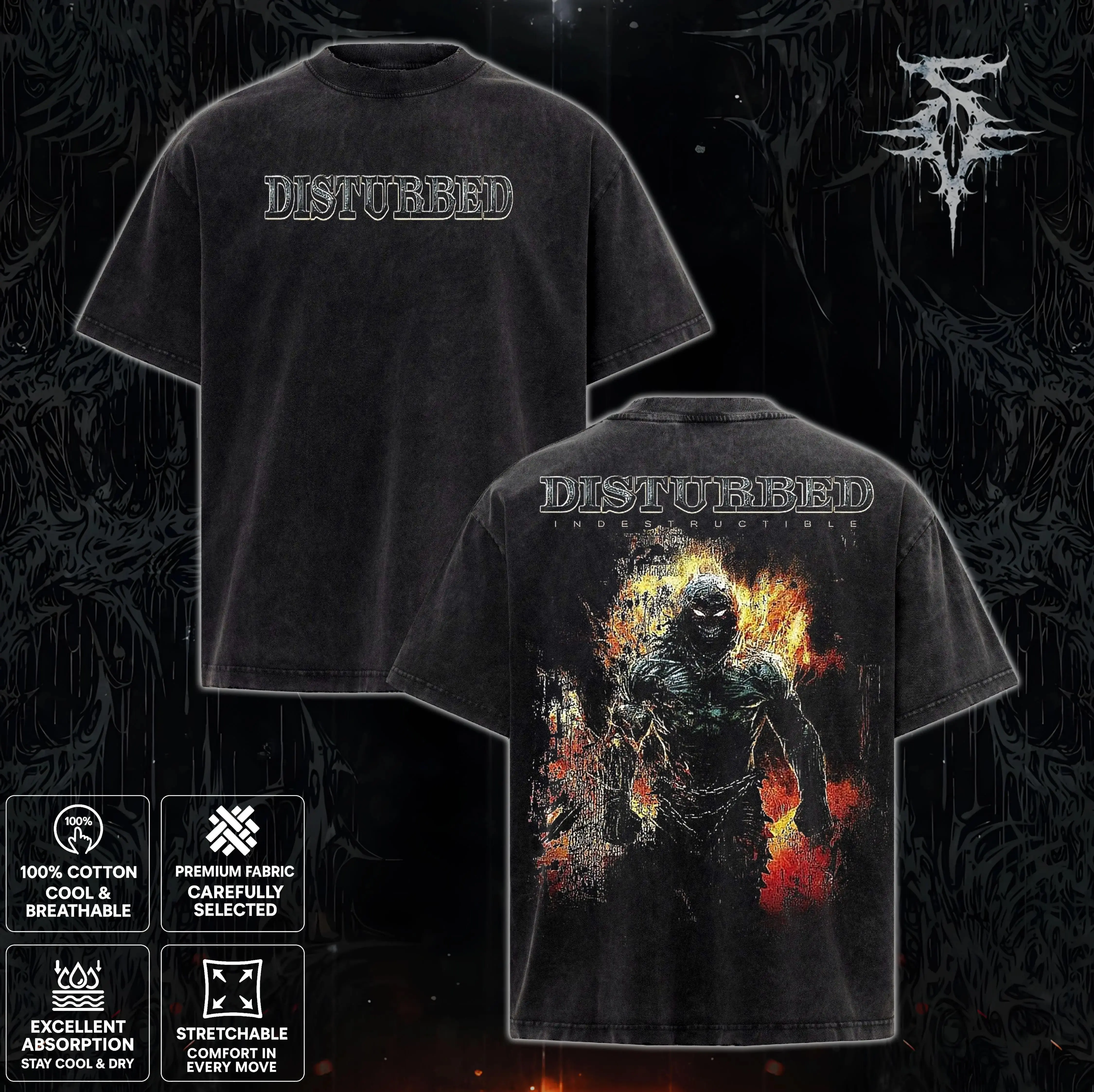 Disturbed Entombed Heavy Metal Shirt, Disturbed Unisex Tshirt, Music Graphic Tee, Rock Band Shirt, Retro Music Tee, Rock Music Lover Shirt, Vintage Band Shirts Casual Comfort Cotton Fabric Fit Top, Top Men's and Women's Clothing