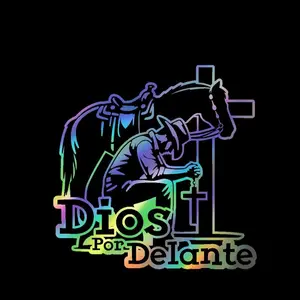 Car Stickers-Denim Car Stickers Praying Hands DIOS Laser Reflective Decals for all Car