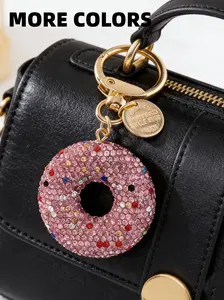 Mother's Day Donut Keychain with Rhinestones, Handmade Minimalist Style, Perfect Gift for Graduation and Back-To-School, Bag Charm, Key Chain, Car Key Fob, Phone Strap, Keychain For Bags