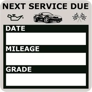 Oil Change Stickers, Static Cling 120 Count 2x2 Inches Oil Change Reminder Sticker for Windshield, No  Clear Next Service Due Maintenance Labels for  Auto  Window Decals (Black)