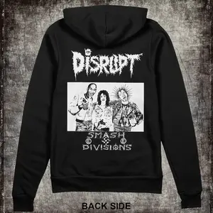 DISRUPT- 'Smash Divisions' Zip Up Hoodie Sweatshirt - Punk, Crust, Anarcho, Peace, Grindcore, Apparel, Power Violence, Bands