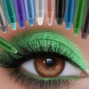 SHCOETY 10 color pearlescent eye shadow pen non-smudged eyeliner pen with pencil sharpener lying silkworm pen foaming