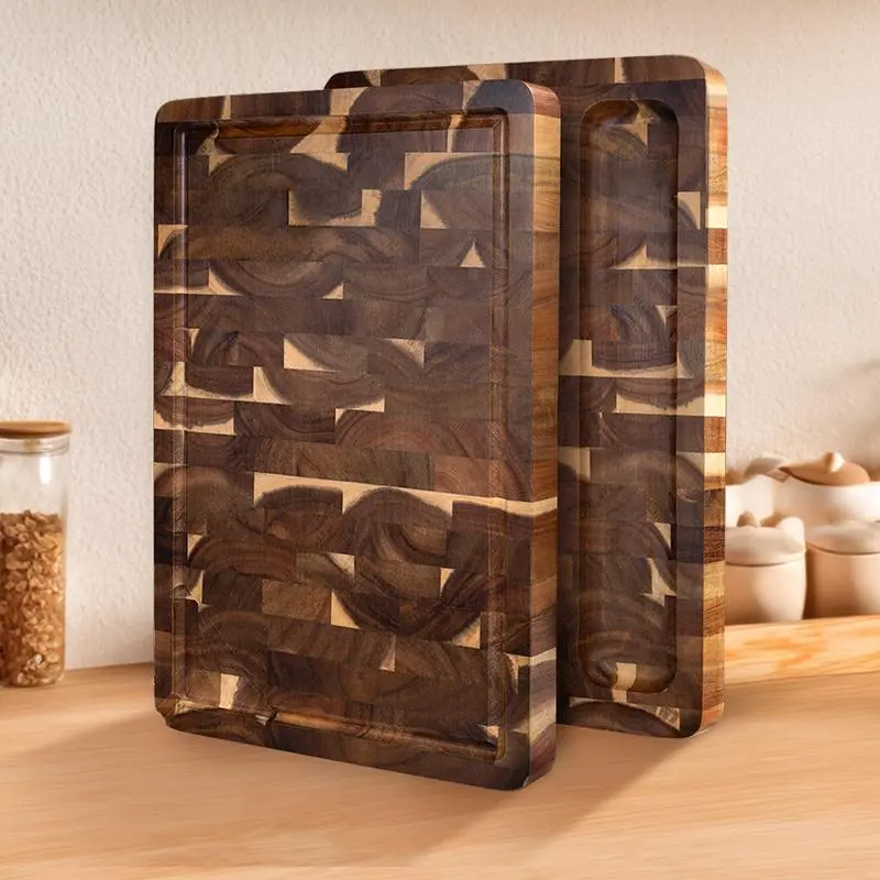 Acacia Wooden Food Cooking Cutting Board with Juice Groove, Durable Kitchen, Thickened Wood Design, Ideal for Meat & Fruit Slicing, Acacia Cutting Boards, Kitchen Chopping Board