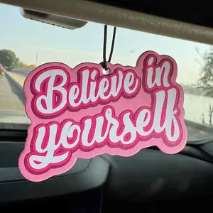 Believe in Yourself Air Freshener, Long-Lasting Scented Paper Pendants for Car Interior, Stress Relief Aromatherapy Accessories