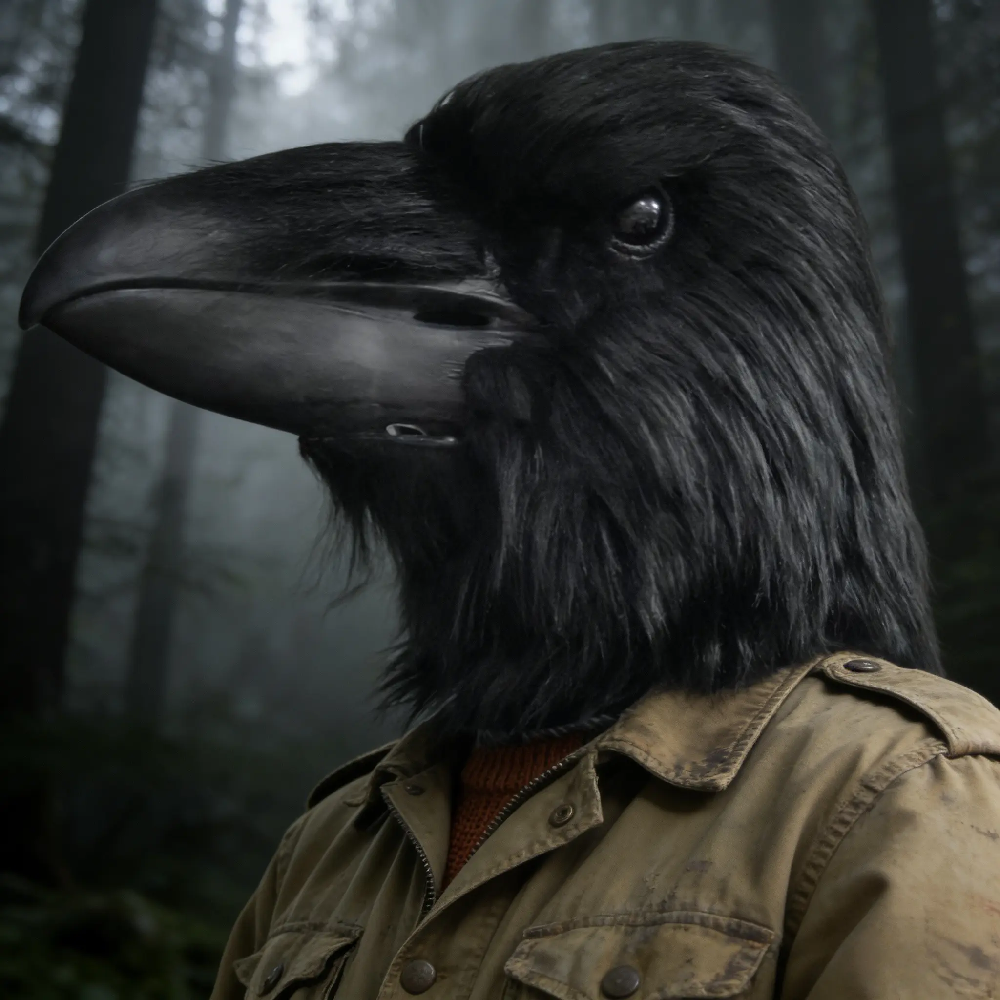 Adult Raven Latex Bird Mask, Realistic Creepy Mask, Funny Horror Beak Cosplay Prop, Halloween Masquerade Joker Crow Costume Accessory, Party Event Props