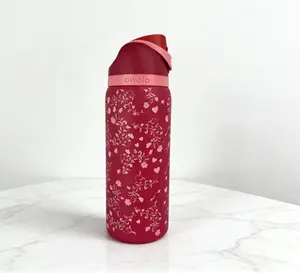 Owala FreeSip 32oz Insulated Water Bottle Special Edition Floral Heart Red 24hr Cold Leak Proof Stainless Steel Tumbler BPA Free Portable Mug Drinkware Reusable