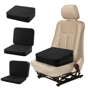 Adjustable Car Booster Seat for Short Drivers, 3 Heights for Different People, Adult Car Seat Cushions for Driving, Supportive Car Seat Pad for Lower Back Pain Reduce, (17"x12.8"x6.3", Black)