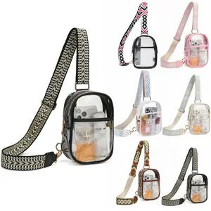 Stylish Clear Crossbody Bag for Men and Women - Stadium Approved Sling Bag for Sports, Concerts, Festivals - Adjustable Strap - Transparent TPU Waist Bag