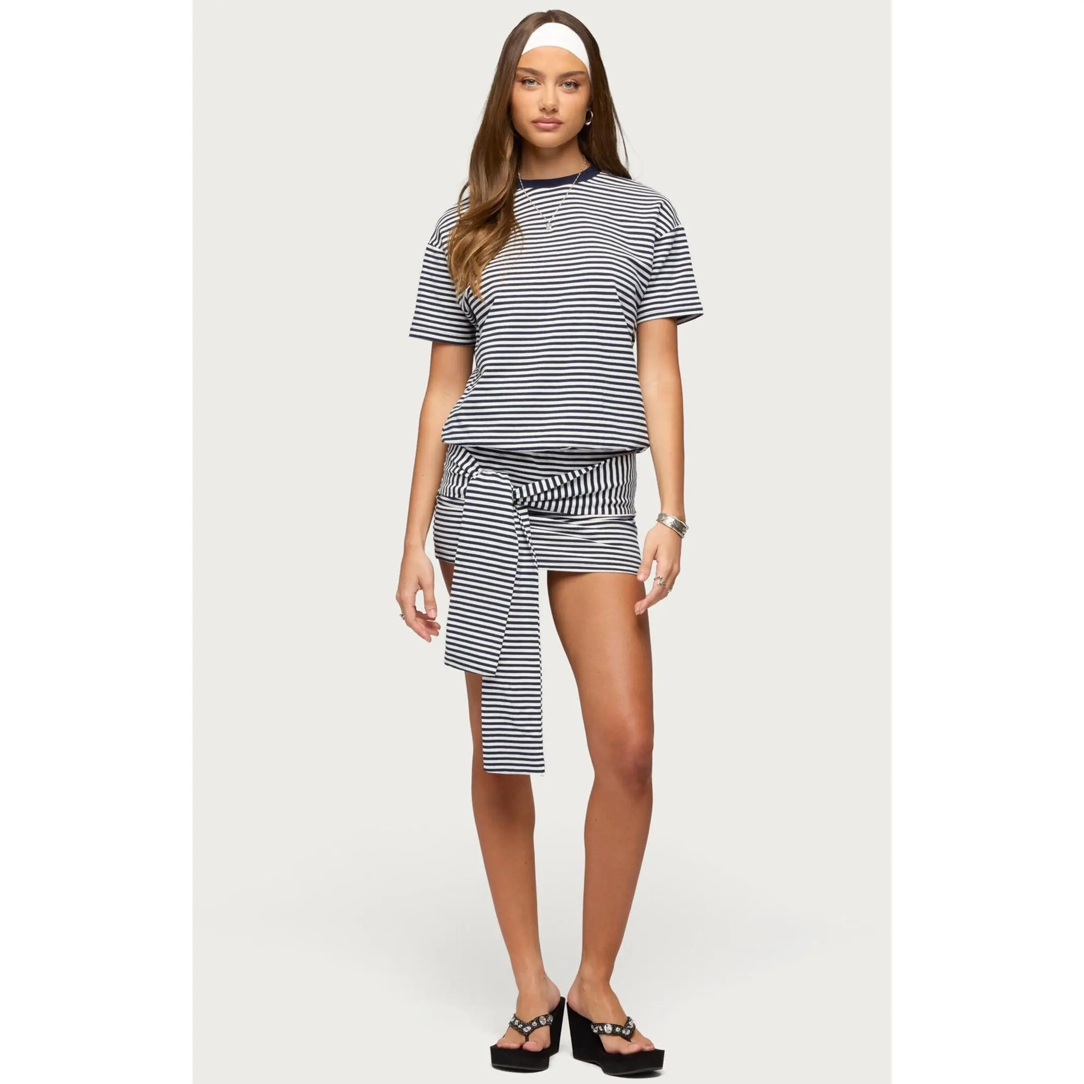Edikted Women's Ardeney Striped T-Shirt Mini Dress