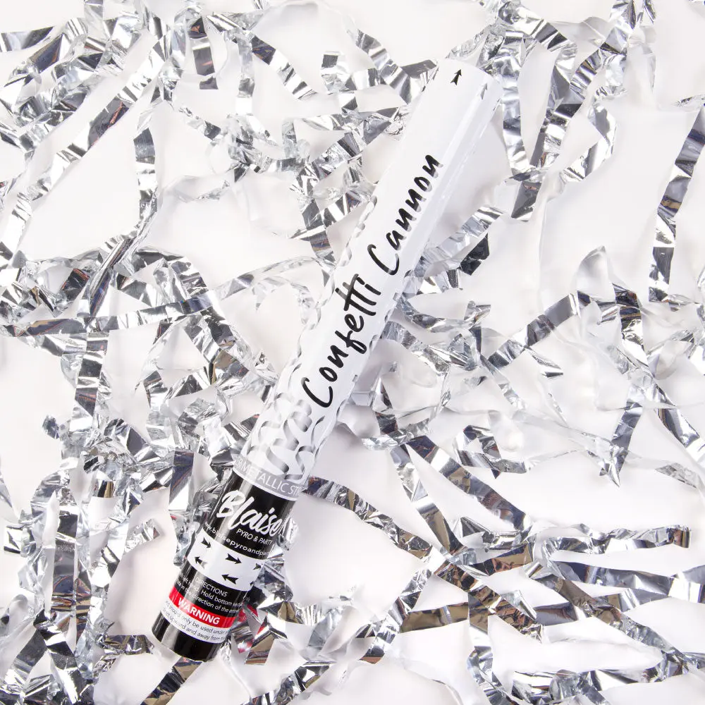 Silver Metallic Streamer Cannon Silver Metallic Streamer Cannon