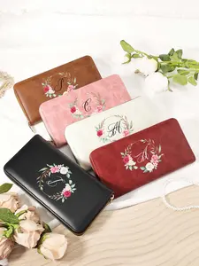 Women's Elegant Floral Embossed Long Wallet, Fashionable Multi Card Slot Wallet with Tassel Decoration, Casual Versatile Zipper Wallet for Daily Use