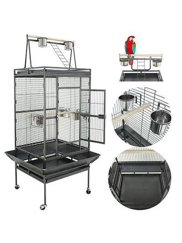 Zeny 68" Large Bird Pet Cage Large Play Top Parrot Finch Cage Macaw Cockatoo 3 Doors
